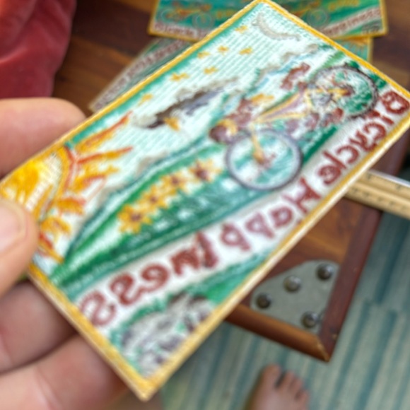 Bicycle Happiness patch SUNDAY RIDE artwork-sew on iron on supports education! - Picture 5 of 6